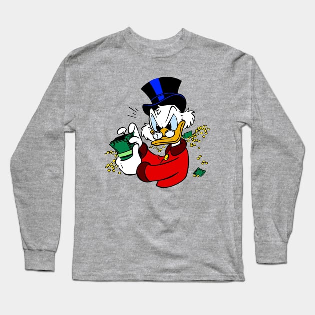 Scrooge McDuck Long Sleeve T-Shirt by frankbotello22